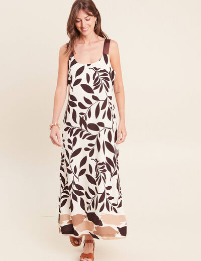 Robe longue &eacute;vas&eacute;e noir femme