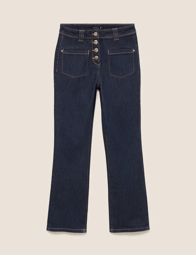 Jean raccourci coupe bootcut denim brut femme