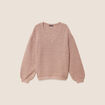 Pull droit long col v manches longues sable femme