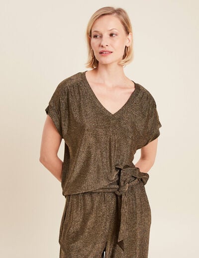 T-shirt manches courtes camel femme