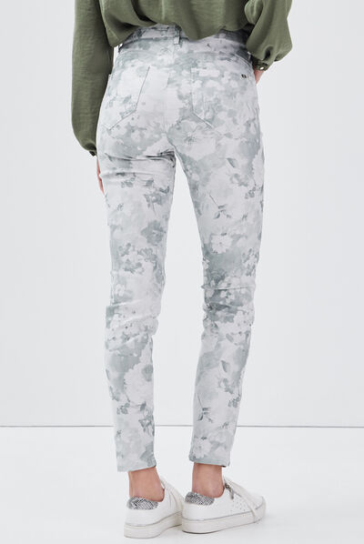 Pantalon léger imprimé magique vert clair femme