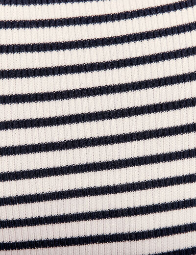 Pull débardeur col en V bleu marine femme
