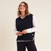 Pull sans manches à capuche bleu foncé femme