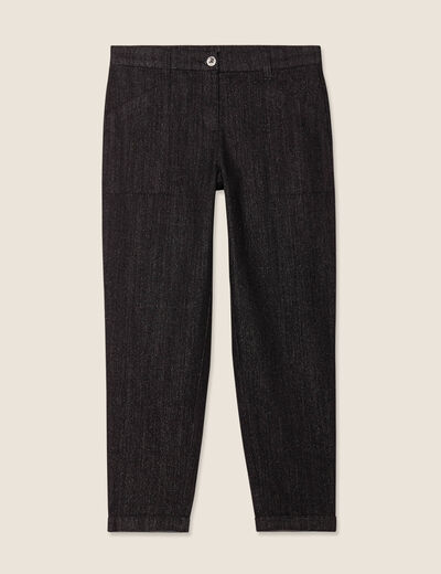 Jean carotte taille basculée noir femme