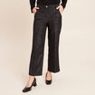 Pantalon large &agrave; paillettes noir femme