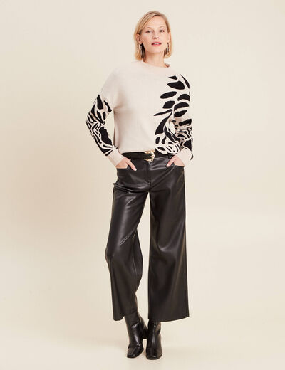 Pull manches longues blanc femme
