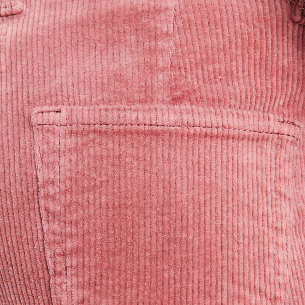 Pantalon large velours c&ocirc;tel&eacute; rose framboise femme