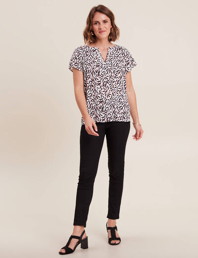 Blouse manches courtes beige femme