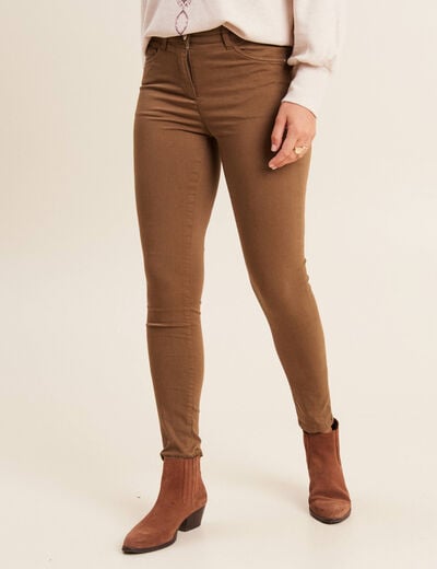 Pantalon léger taille standard 7/8ème taupe femme