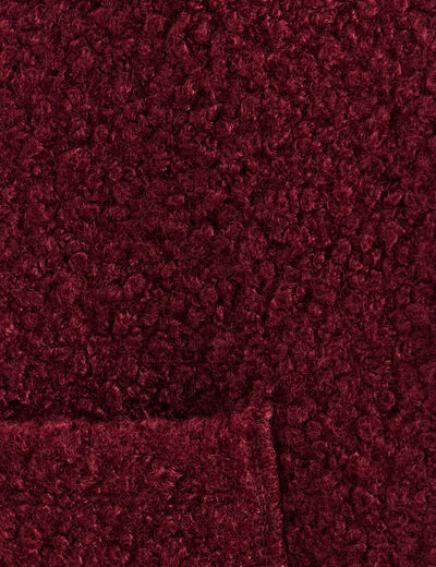 Gilet sans manches bouclette poches bordeaux femme