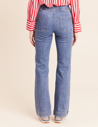 Jean coupe bootcut taille haute denim double stone femme