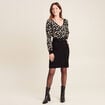 Robe tricot ajust&eacute;e 2-en-1 noir femme