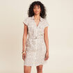 Robe droite zippée blanc femme