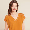 T-shirt manches courtes camel femme
