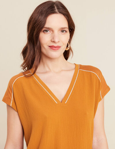 T-shirt manches courtes camel femme