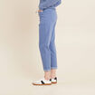 Pantalon coupe droite à coulisse bleu ciel femme