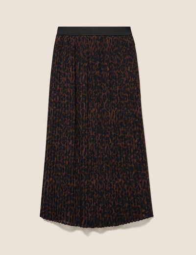 Jupe doubl&eacute;e marron femme