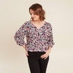 Blouse manches 3/4 rose femme