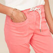 Pantalon coupe droite à coulisse rose vif femme