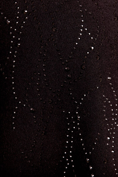 Poncho avec strass noir femme