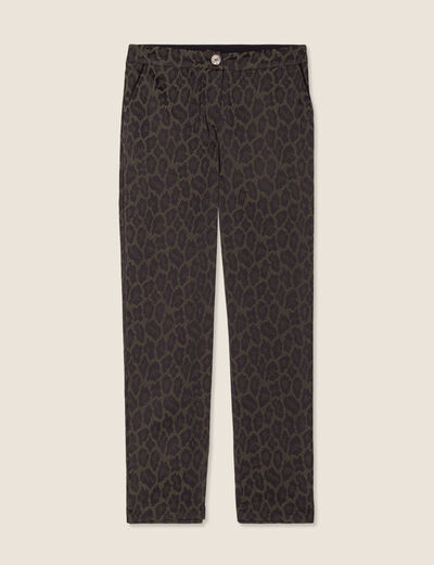 Pantalon flou taille bascul&eacute;e vert kaki femme