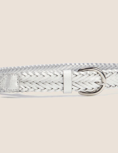 Ceinture fine ecru femme