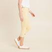Pantacourt droit taille standard jaune clair femme
