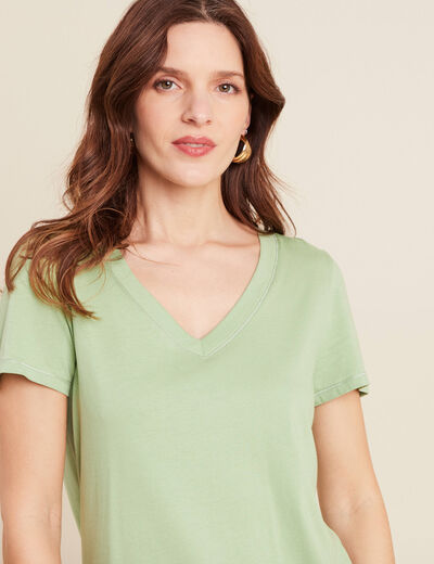 T-shirt manches courtes vert clair femme