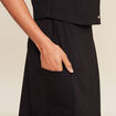 Jupe réversible midi droite fendue noir femme