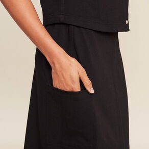 Jupe réversible midi droite fendue noir femme