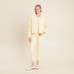 Pantalon ajusté 7/8ème jaune clair femme