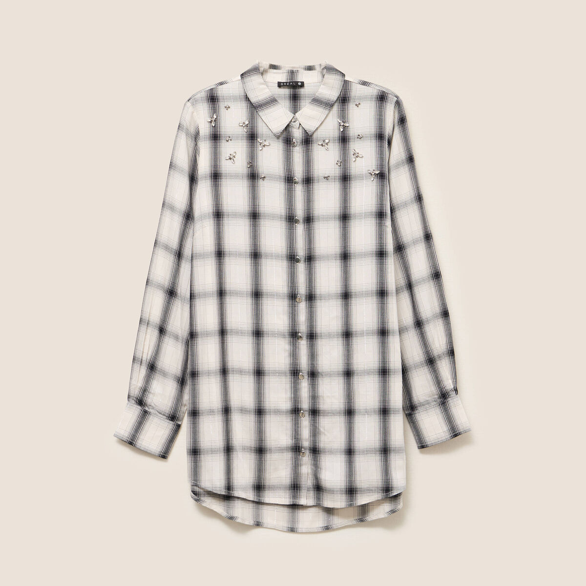 Tunique fluide col chemise blanc femme