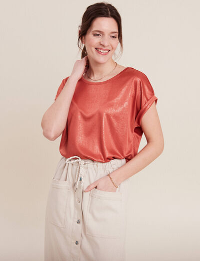 T-shirt manches courtes vieux rose femme