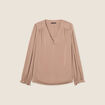 Blouse manches longues satin sable femme