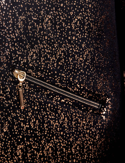 Veste ajustée zippée noir femme