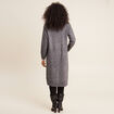 Gilet long manches longues gris foncé femme