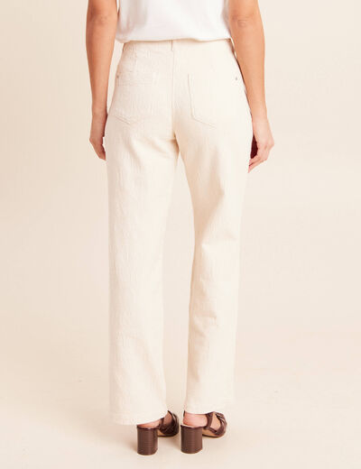 Pantalon coupe droite taille standard ivoire femme