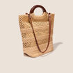 Sac cabas tressé sable femme