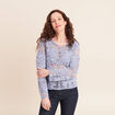 Pull manches longues aspect dentelle bleu ciel femme