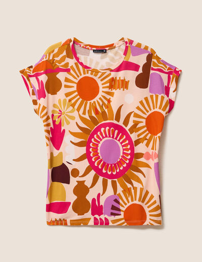 T-shirt manches courtes multicolore femme