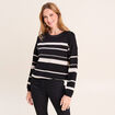 Pull col rond noir femme