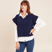 T-shirt sans manches bleu marine femme