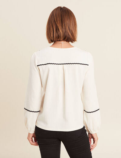 T-shirt manches longues ecru femme