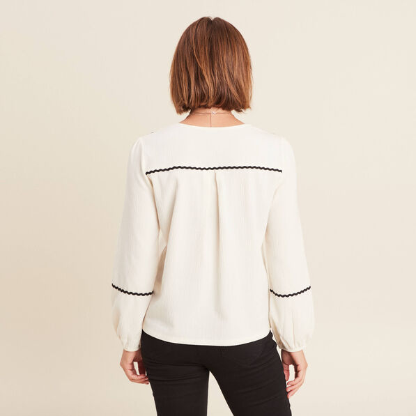 T-shirt manches longues ecru femme
