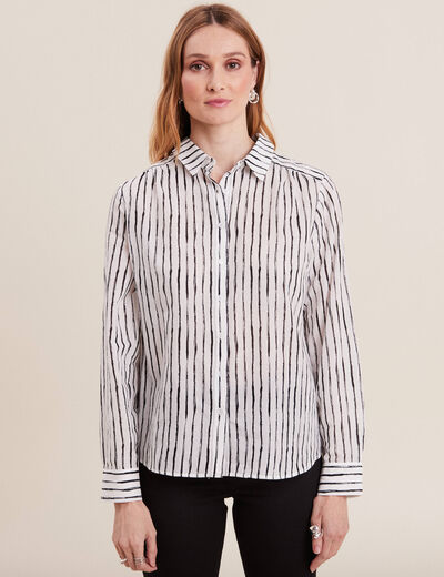 Chemise manches longues blanc femme