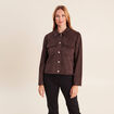 Veste doubl&eacute;e marron fonc&eacute; femme
