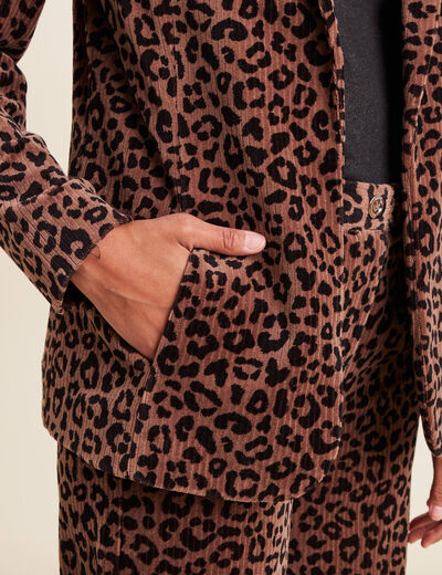 Veste tailleur velours marron femme