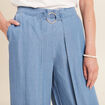 Pantalon large avec pans denim double stone femme