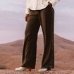 Pantalon satin&eacute; coupe droite noir femme