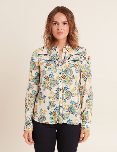 Chemise manches longues blanc femme